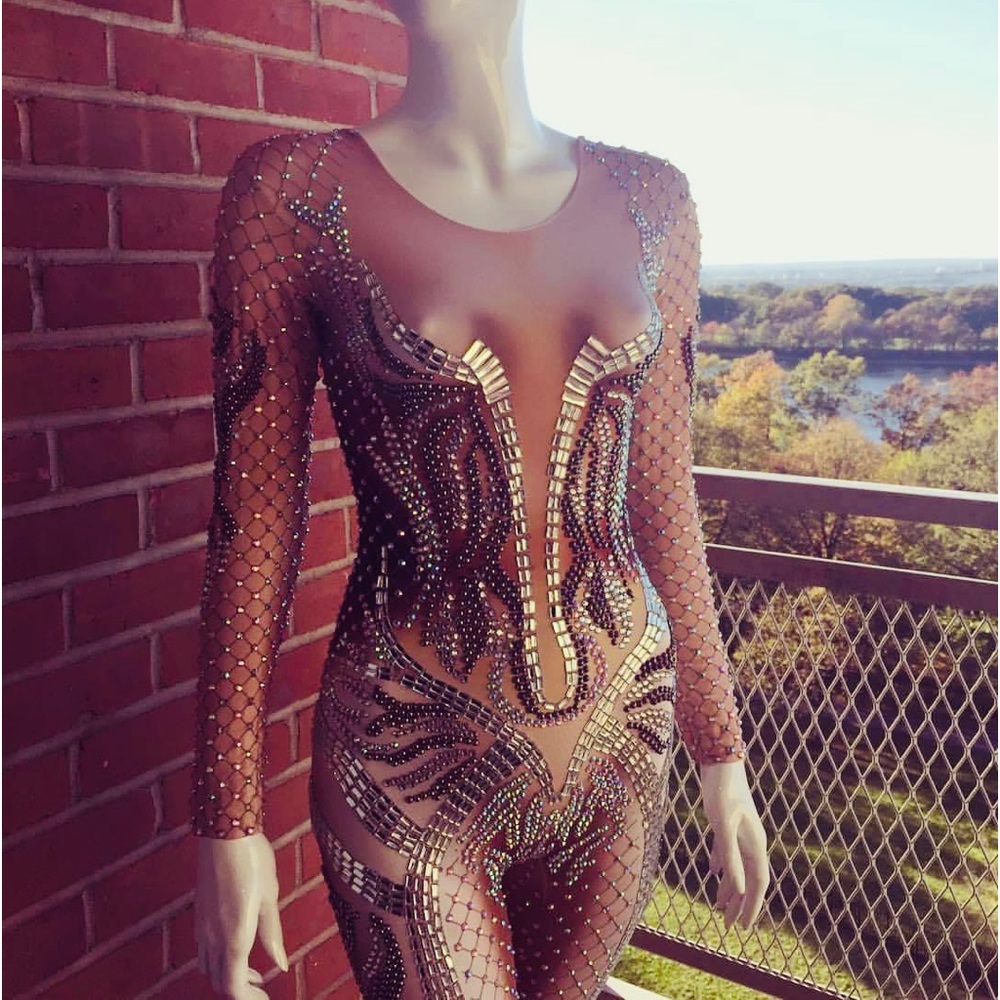 Embellished Sequin Jumpsuit